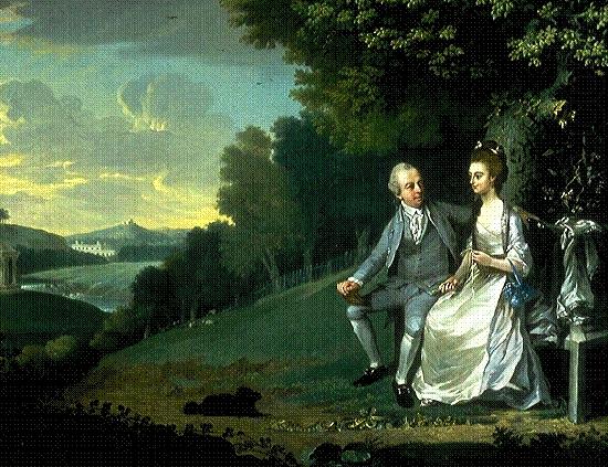 James Holland Portrait of Sir Francis and Lady Dashwood at West Wycombe Park china oil painting image